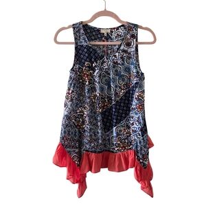 HAYDEN Girls Boho Mixed Print Patchwork Swing  TunicTank Top NWT  sz 13/14